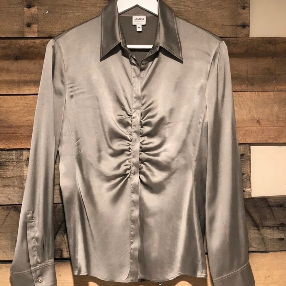 Armani Collezioni Silk Blouse Button Shirt